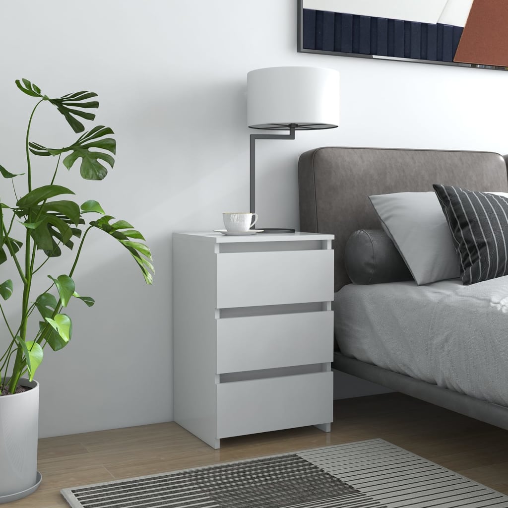 Berkfield Bed Cabinet White 40x35x62.5 cm Engineered Wood
