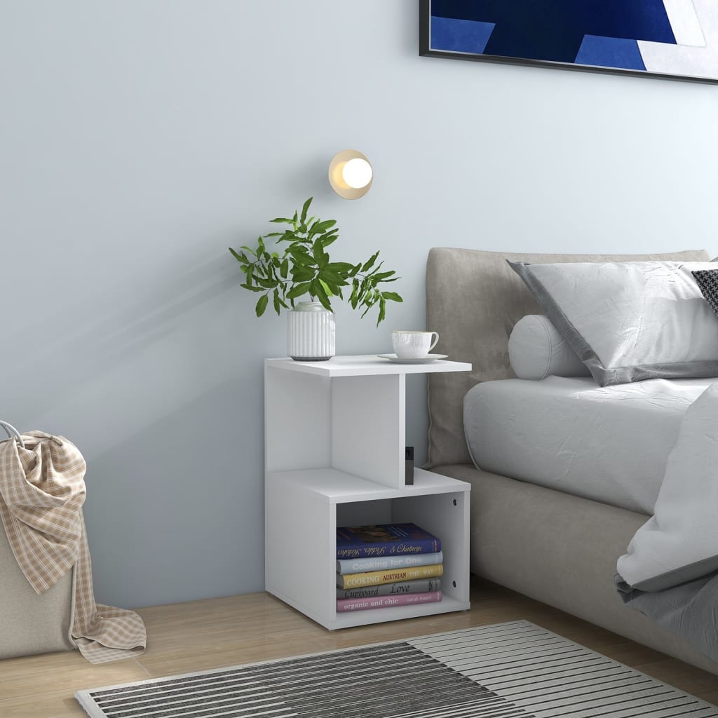 Berkfield Bedside Cabinet White 35x35x55 cm Engineered Wood
