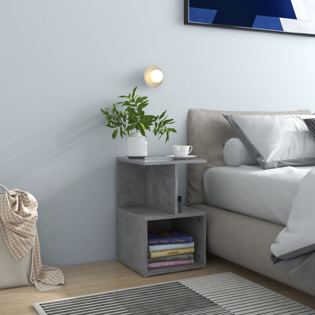 Berkfield Bedside Cabinet Concrete Grey 35x35x55 cm Engineered Wood