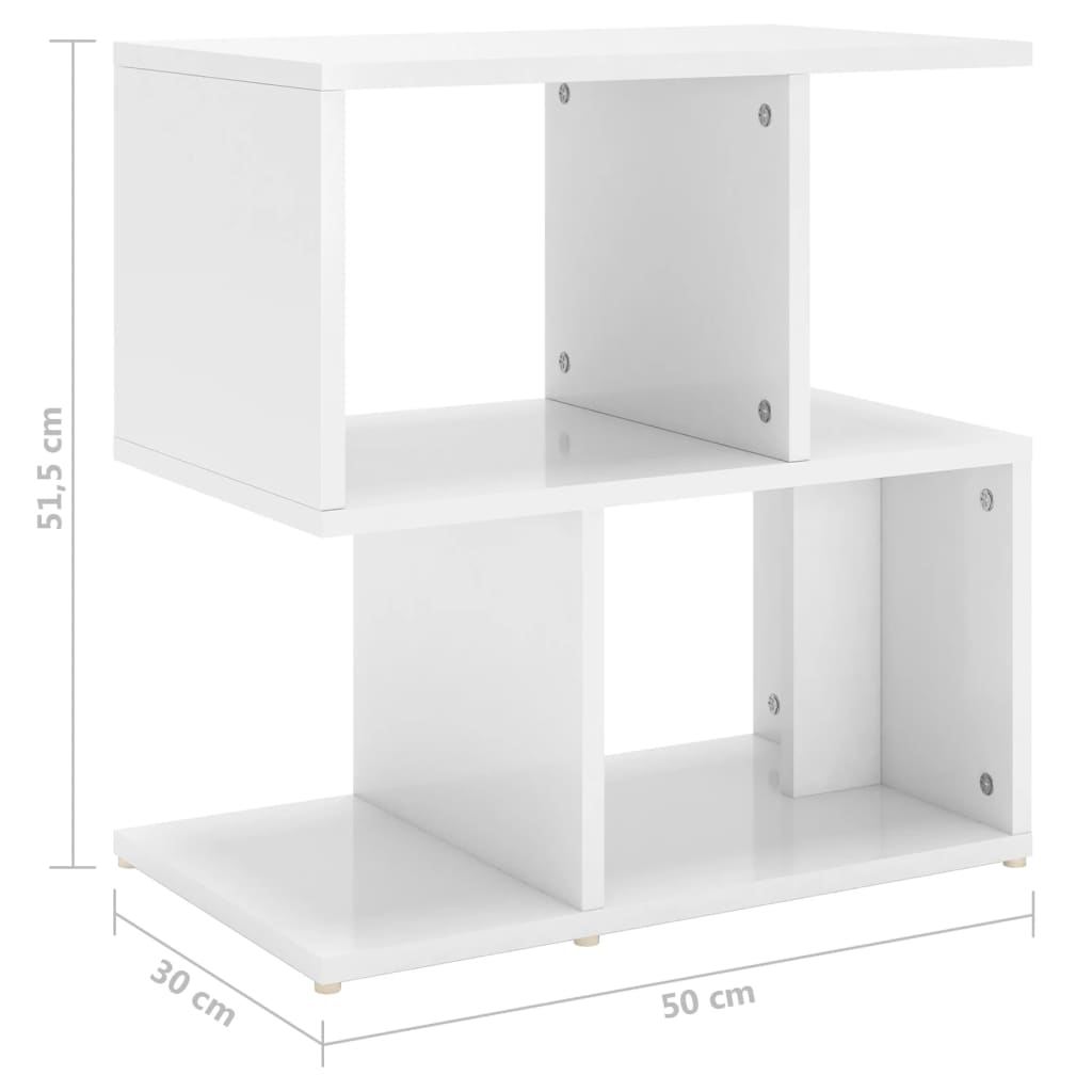 Berkfield Bedside Cabinet High Gloss White 50x30x51.5 cm Engineered Wood