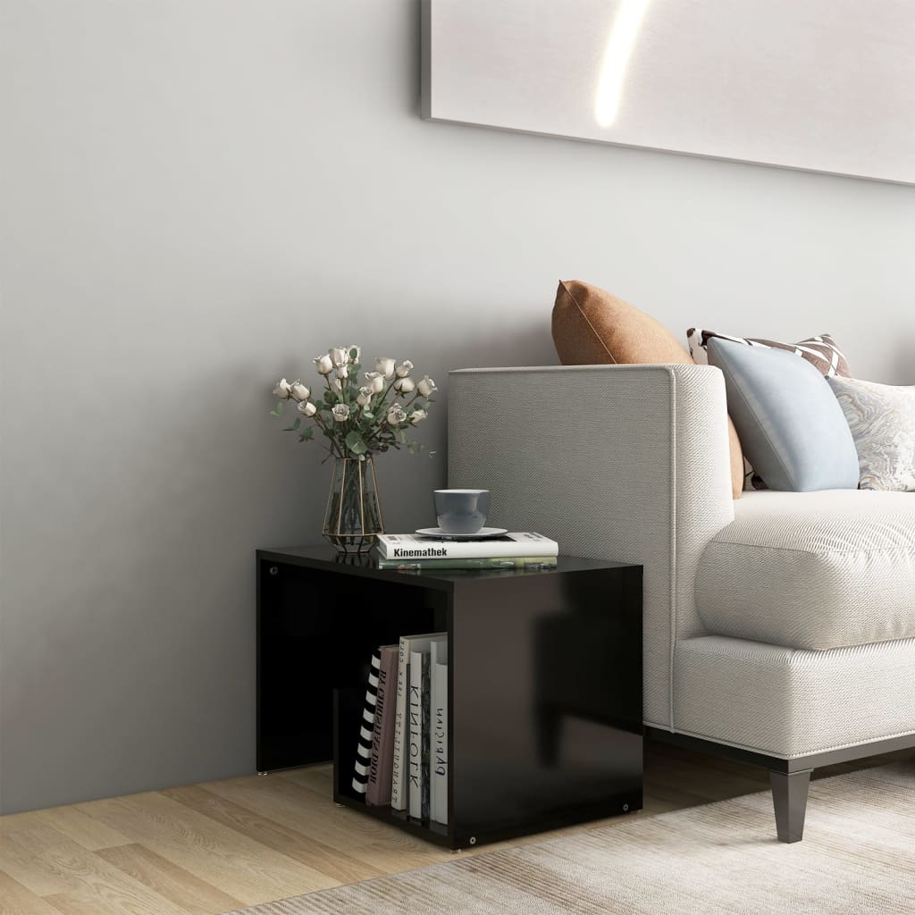 Berkfield Side Table Black 59x36x38 cm Engineered Wood