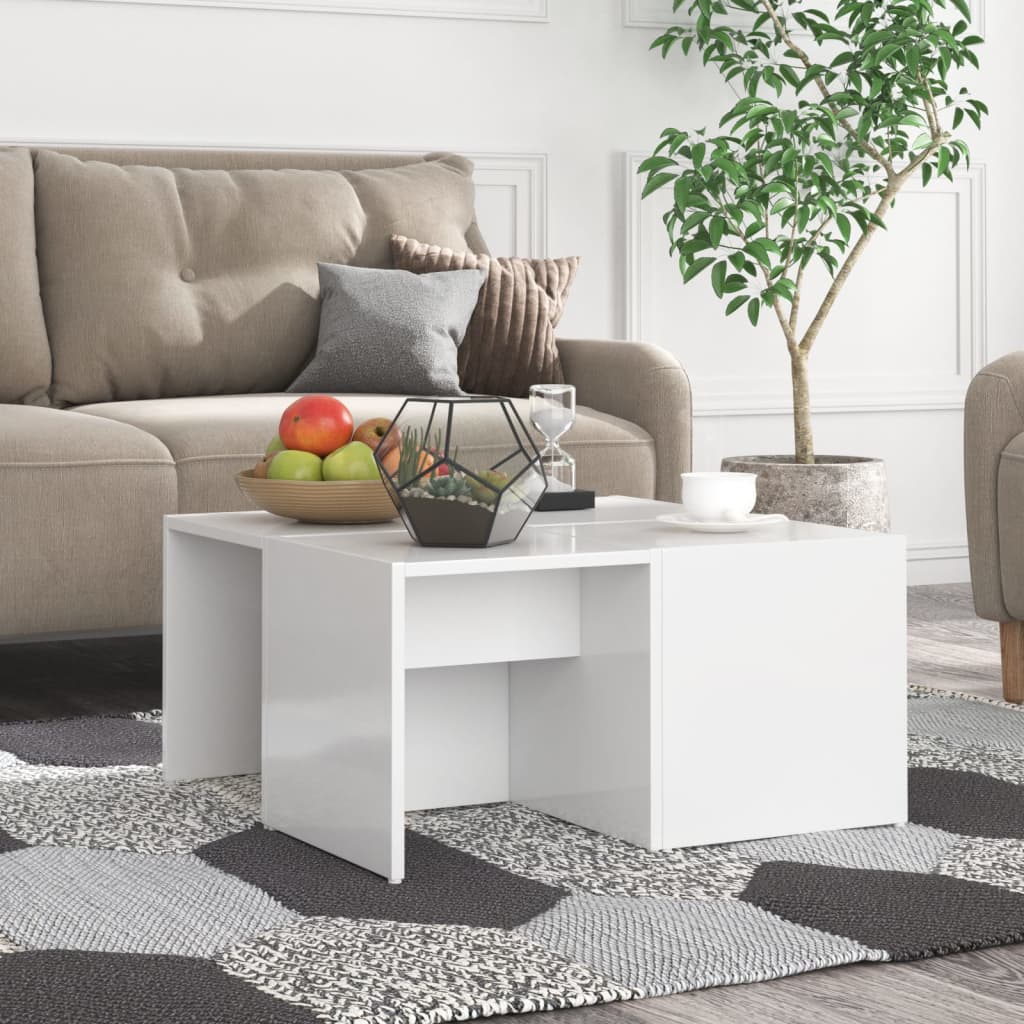 Berkfield Coffee Tables 4 pcs High Gloss White 33x33x33 cm Engineered Wood