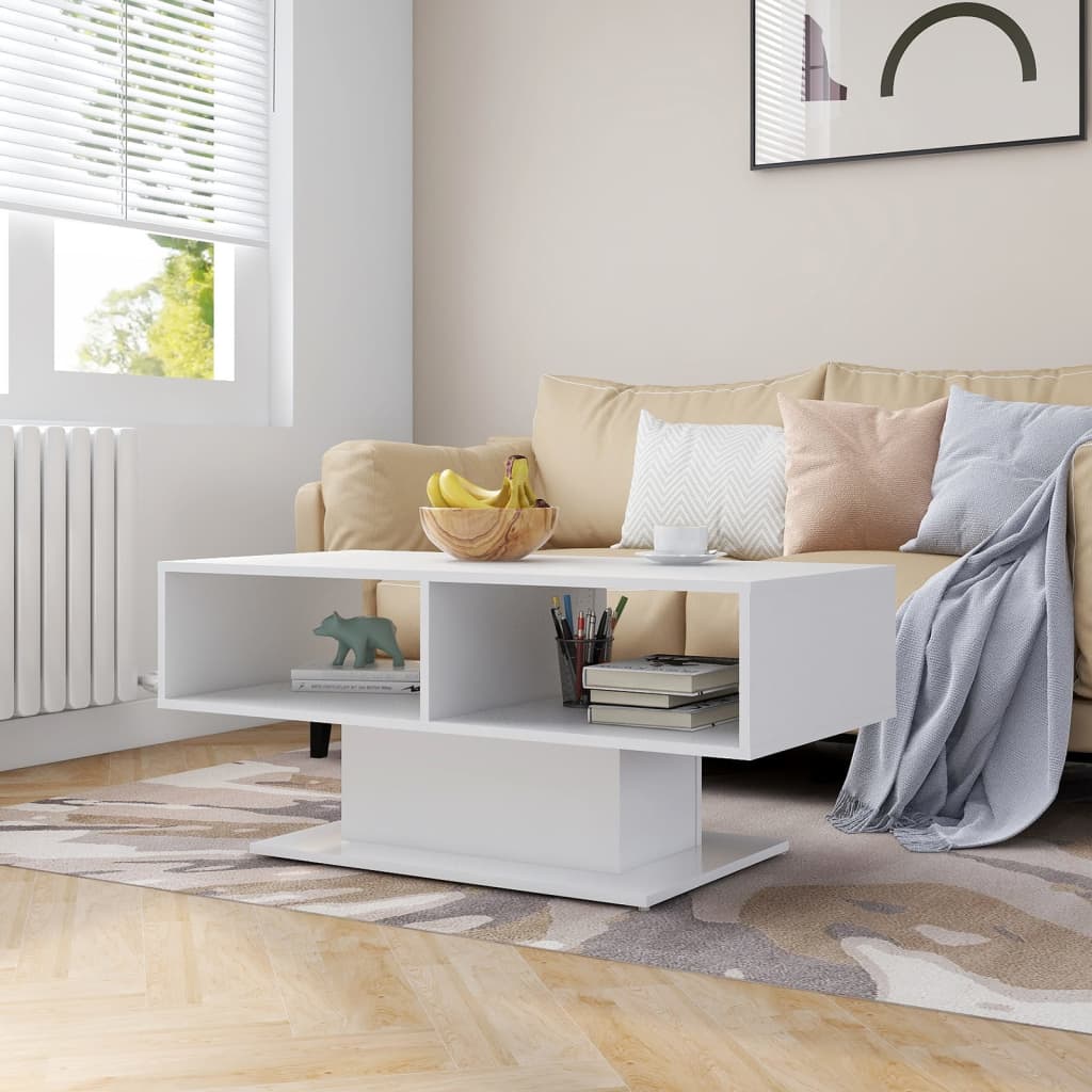 Berkfield Coffee Table White 103.5x50x44.5 cm Engineered Wood
