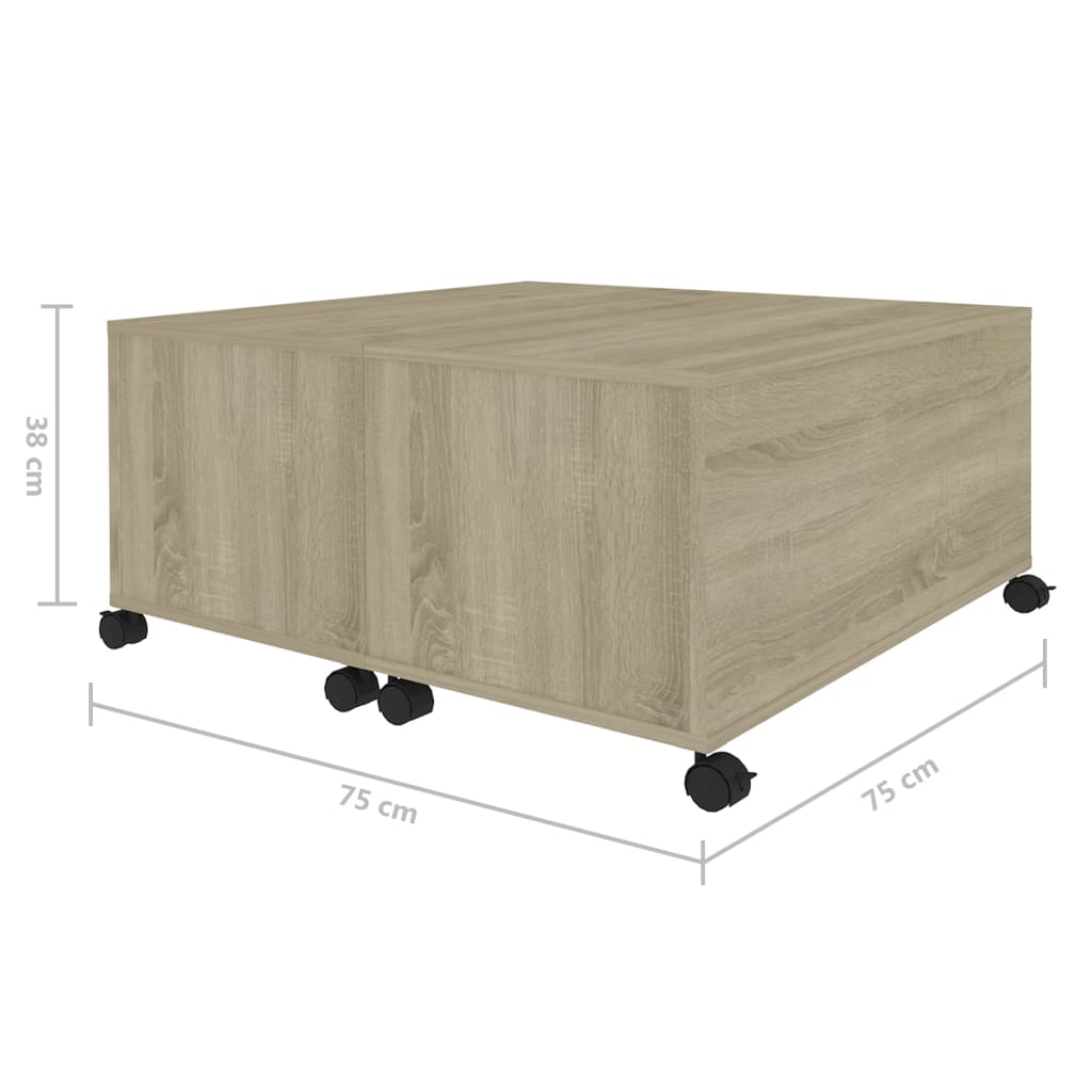 Berkfield Coffee Table Sonoma Oak 75x75x38 cm Engineered Wood