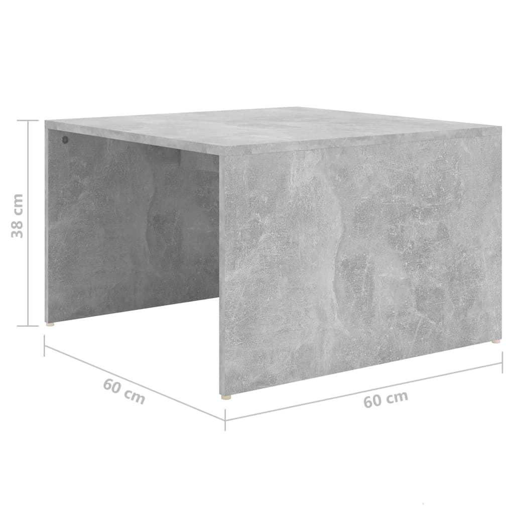 Berkfield 3 Piece Nesting Coffee Table Set Concrete Grey 60x60x38 cm