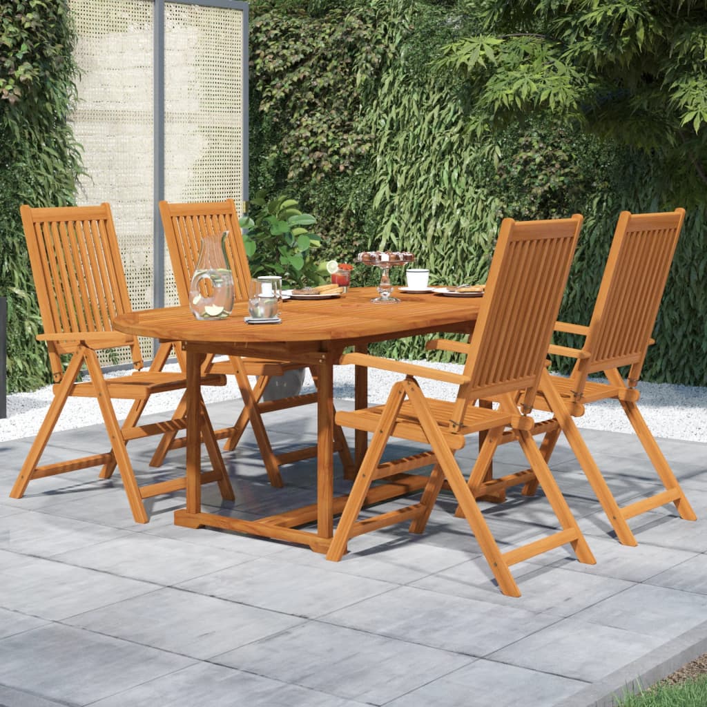 Berkfield 5 Piece Garden Dining Set Solid Wood Acacia