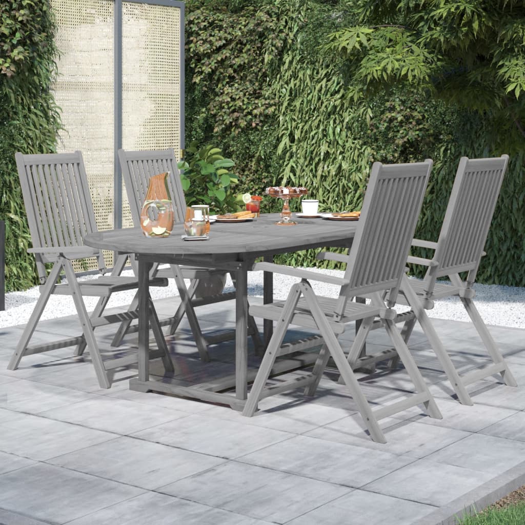 Berkfield 5 Piece Garden Dining Set Solid Wood Acacia