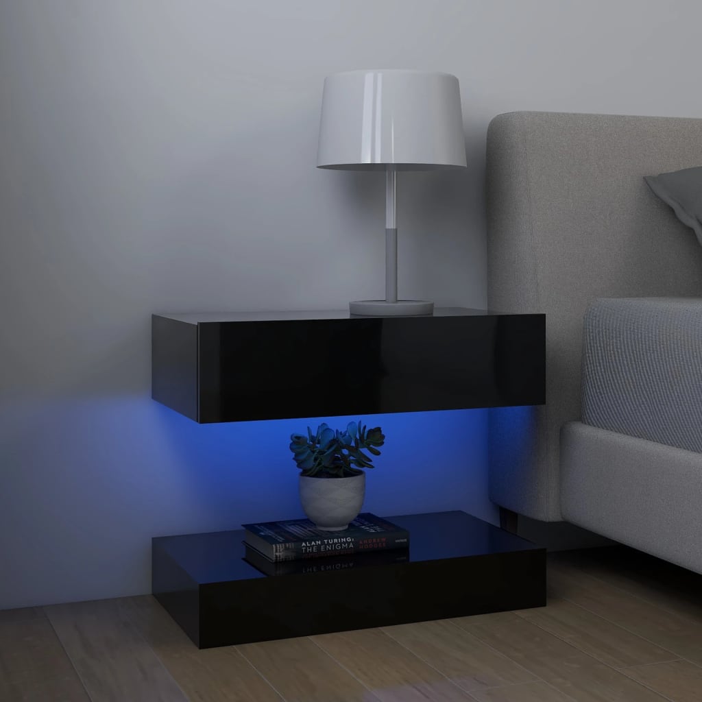 Berkfield Bedside Cabinet High Gloss Black 60x35 cm Engineered Wood