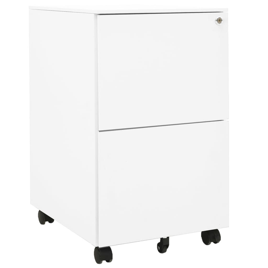 Berkfield Mobile File Cabinet White 39x45x67 cm Steel