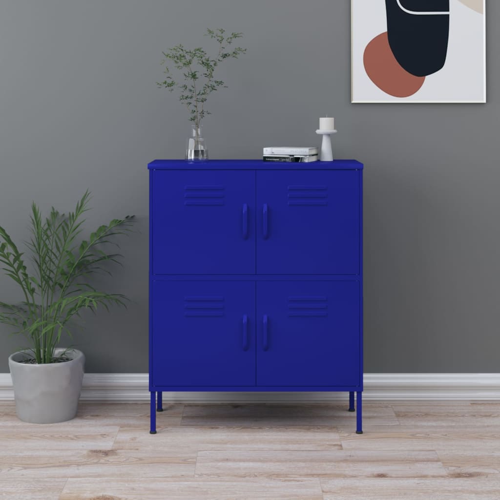 Berkfield Storage Cabinet Navy Blue 80x35x101.5 cm Steel