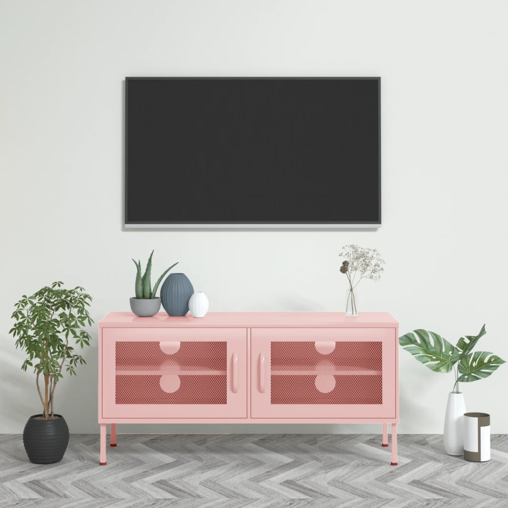 Berkfield TV Cabinet Pink 105x35x50 cm Steel