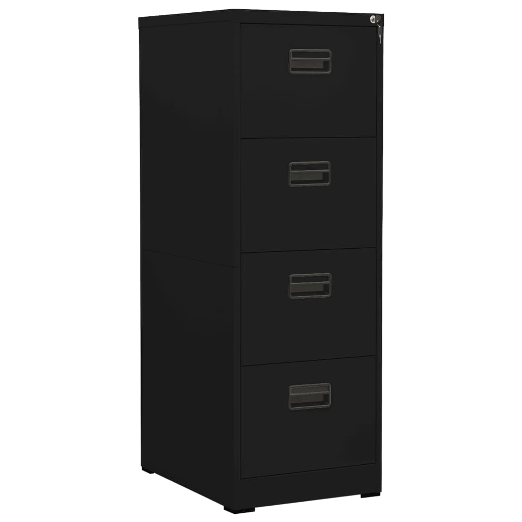 Berkfield Filing Cabinet Black 46x62x133 cm Steel