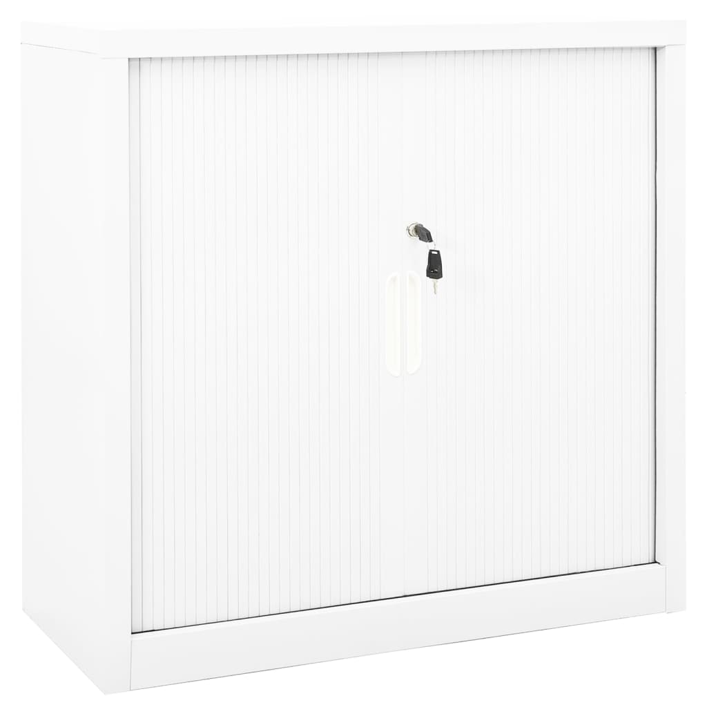 Berkfield Sliding Door Cabinet White 90x40x90 cm Steel