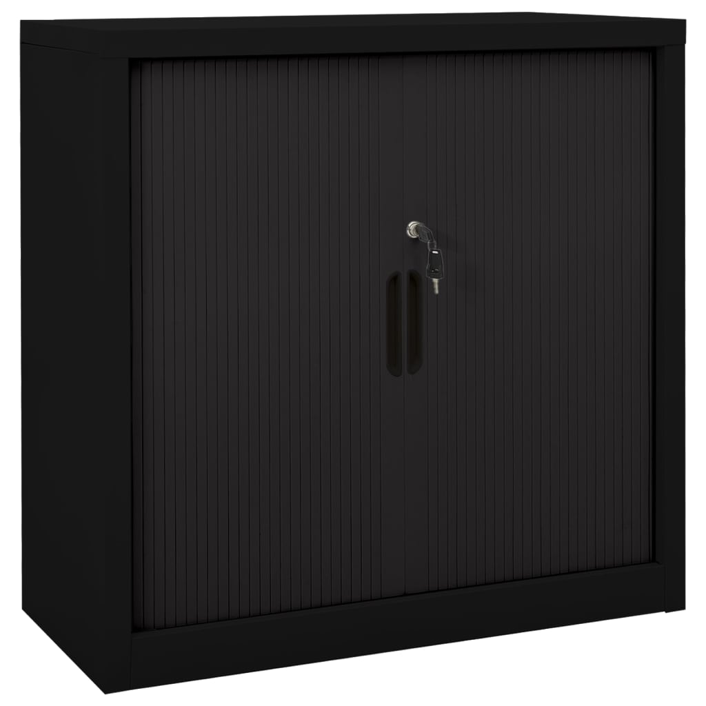 Berkfield Sliding Door Cabinet Black 90x40x90 cm Steel