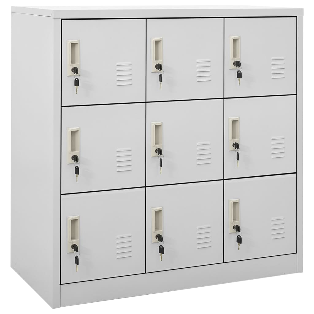 Berkfield Locker Cabinet Light Grey 90x45x92.5 cm Steel