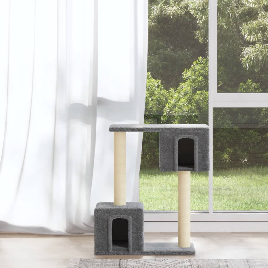 Berkfield Cat Tree with Sisal Scratching Posts Light Grey 60 cm