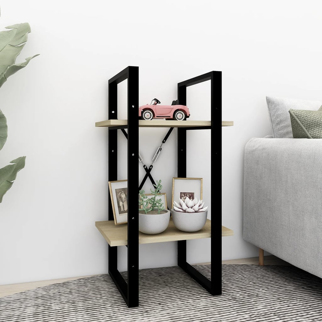 Berkfield 2-Tier Book Cabinet Sonoma Oak 40x30x70 cm Engineered Wood