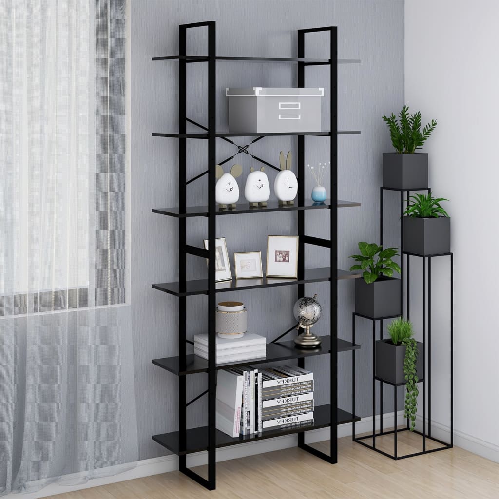 Berkfield High Cabinet Black 100x30x210 cm Engineered Wood