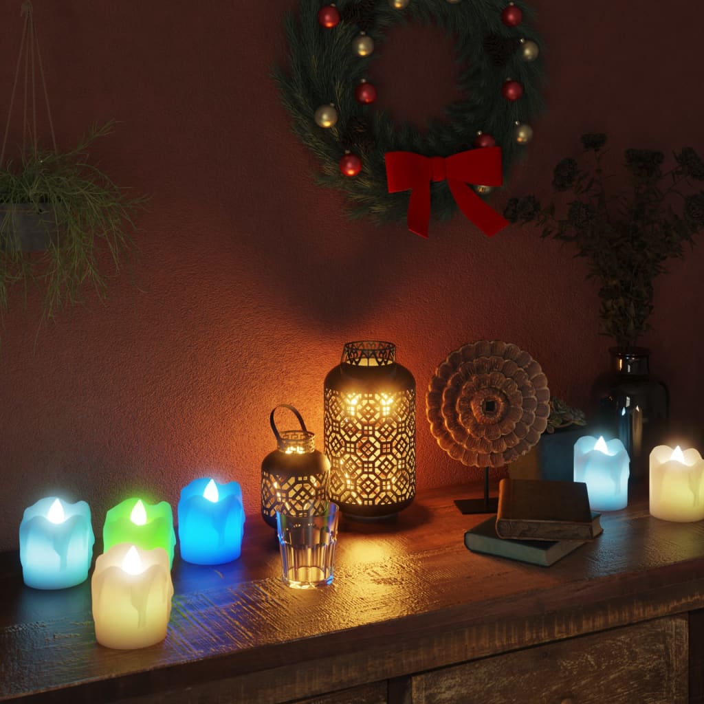Berkfield Flameless Electric Tea Lights LED Candles 12 pcs Colourful