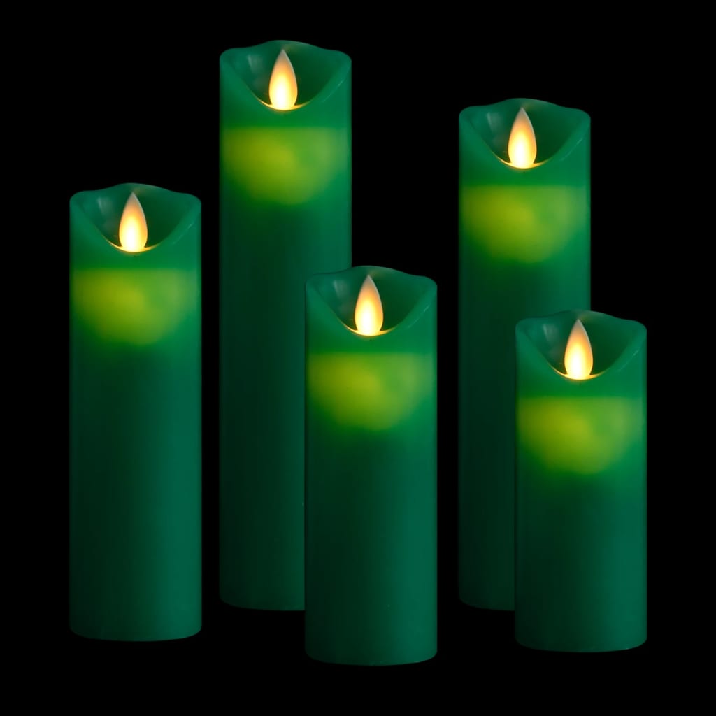 Berkfield 5 Piece Electric LED Candle Set with Remote Control Warm White