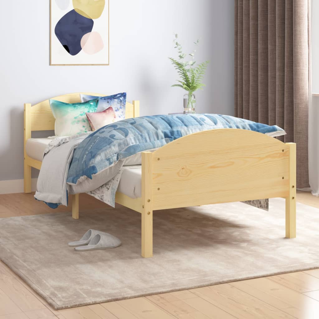 Berkfield Bed Frame Solid Pine Wood 100x200 cm