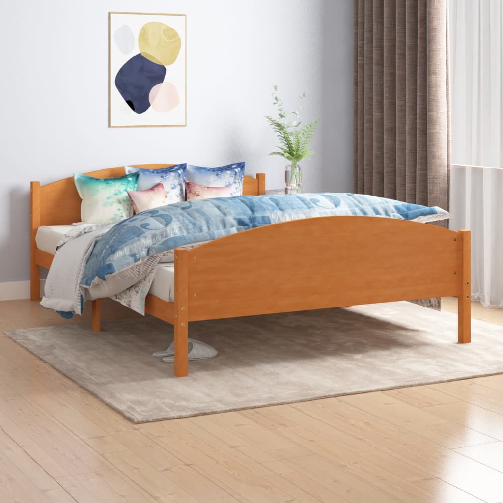 Berkfield Bed Frame Honey Brown Solid Pine Wood 160x200 cm