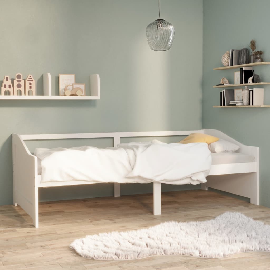 Berkfield 3-Seater Day Bed White Solid Pinewood 90x200 cm
