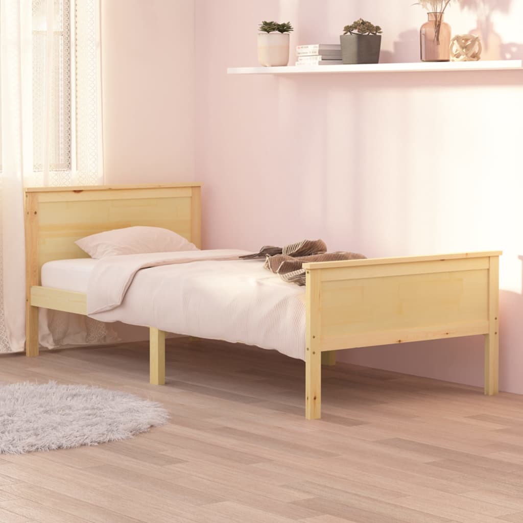 Berkfield Bed Frame Solid Wood Pine 90x200 cm