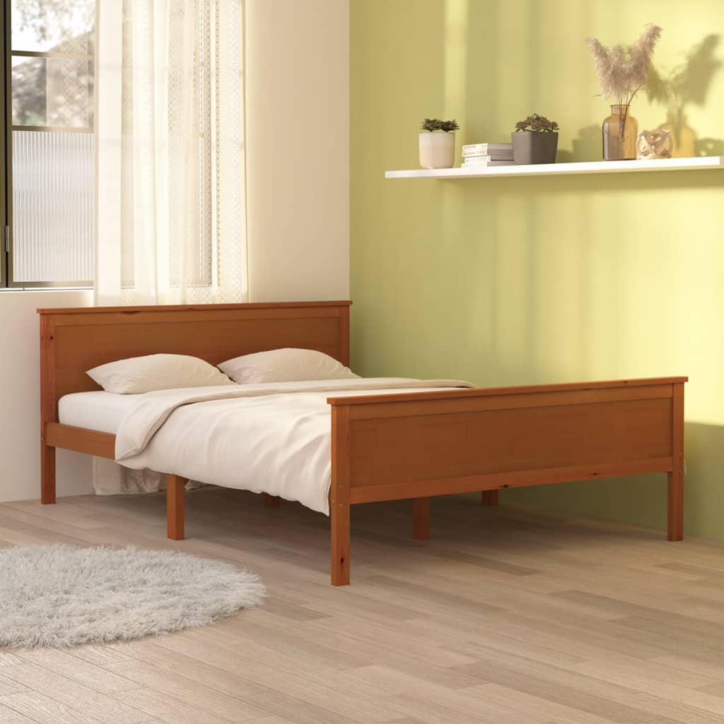 Berkfield Bed Frame Honey Brown Solid Wood Pine 160x200 cm