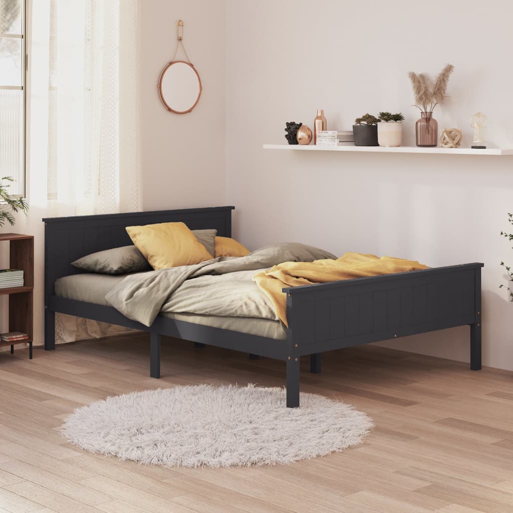 Berkfield Bed Frame Grey Solid Wood Pine 120x200 cm