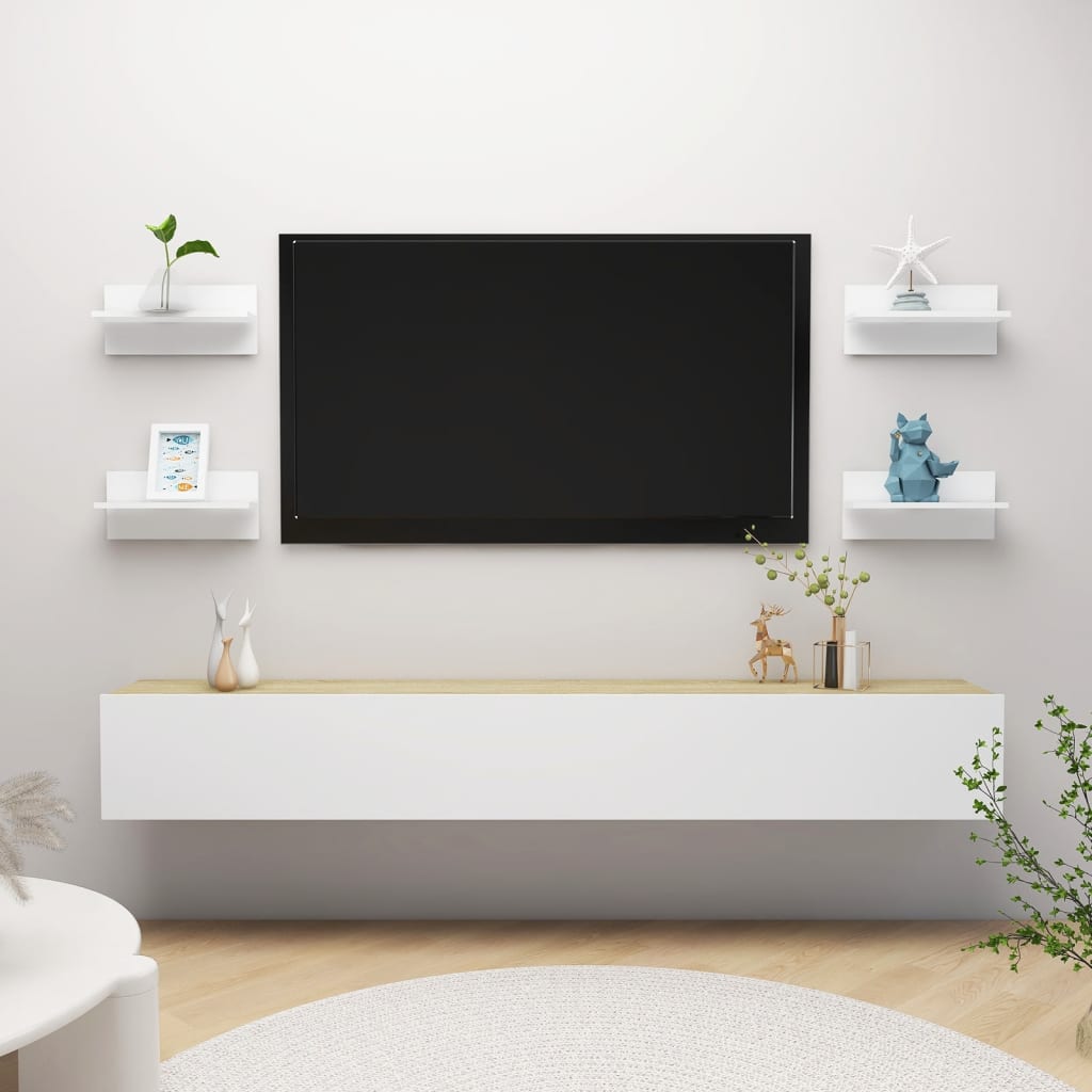 Berkfield Wall Shelf 4 pcs White 40x11.5x18 cm Engineered Wood