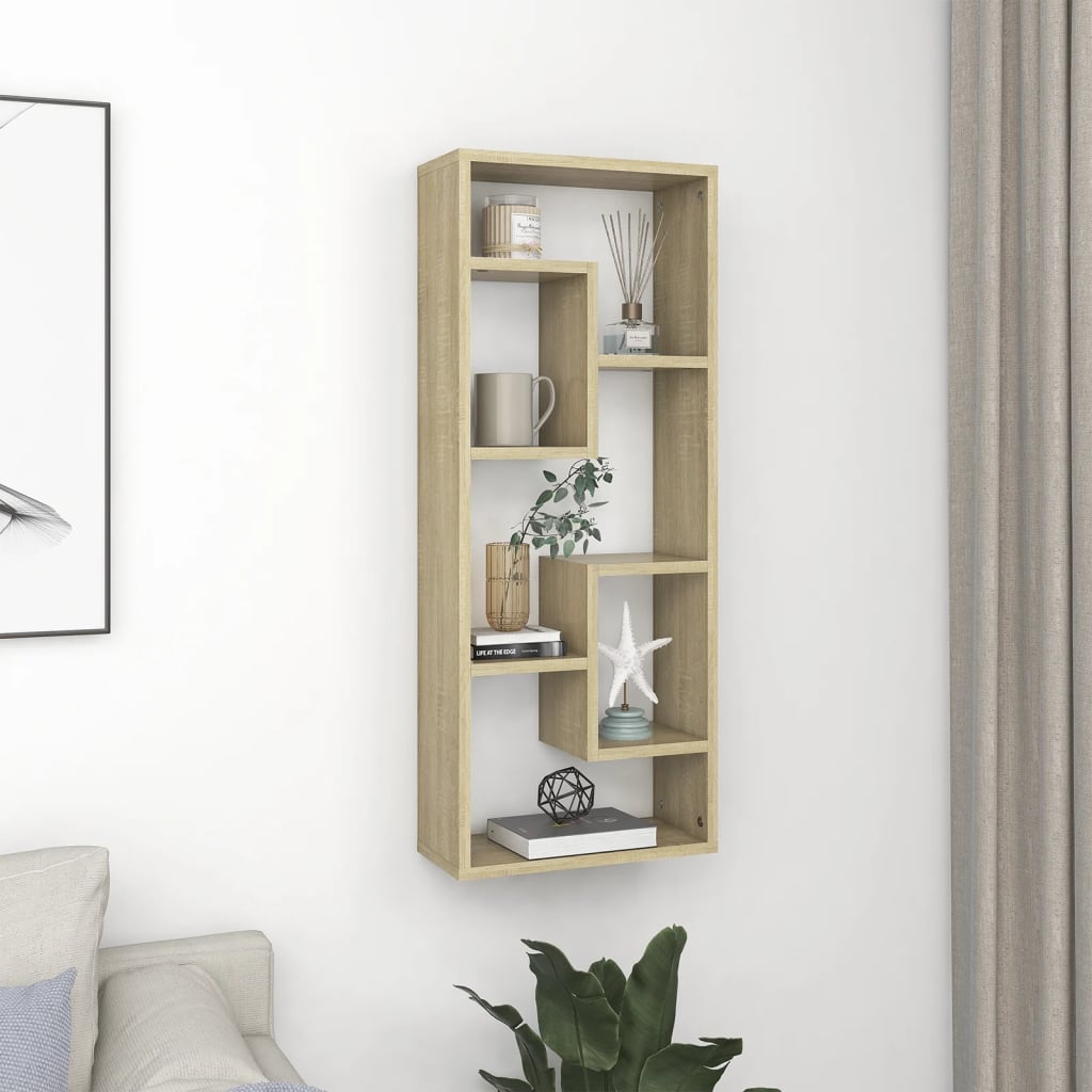 Berkfield Wall Shelf Sonoma Oak 36x16x90 cm Engineered Wood