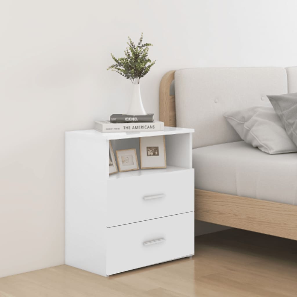 Berkfield Bed Cabinets 2 pcs High Gloss White 50x32x60 cm