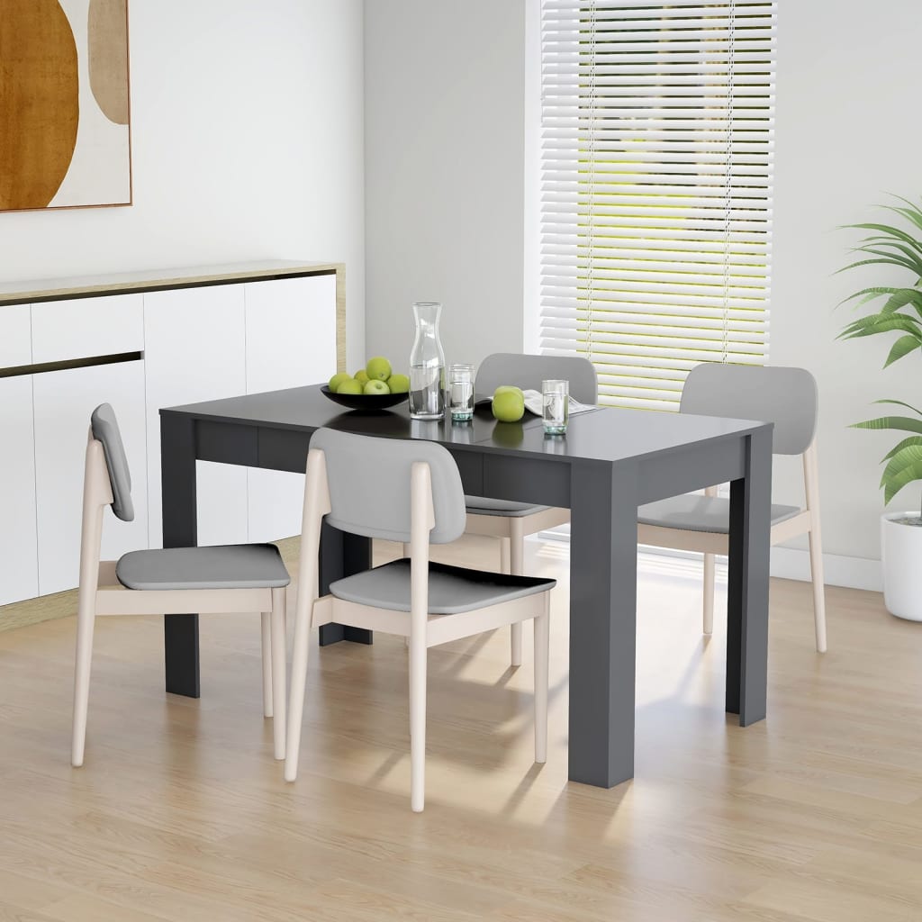 Berkfield Dining Table Grey 140x74.5x76 cm Engineered Wood