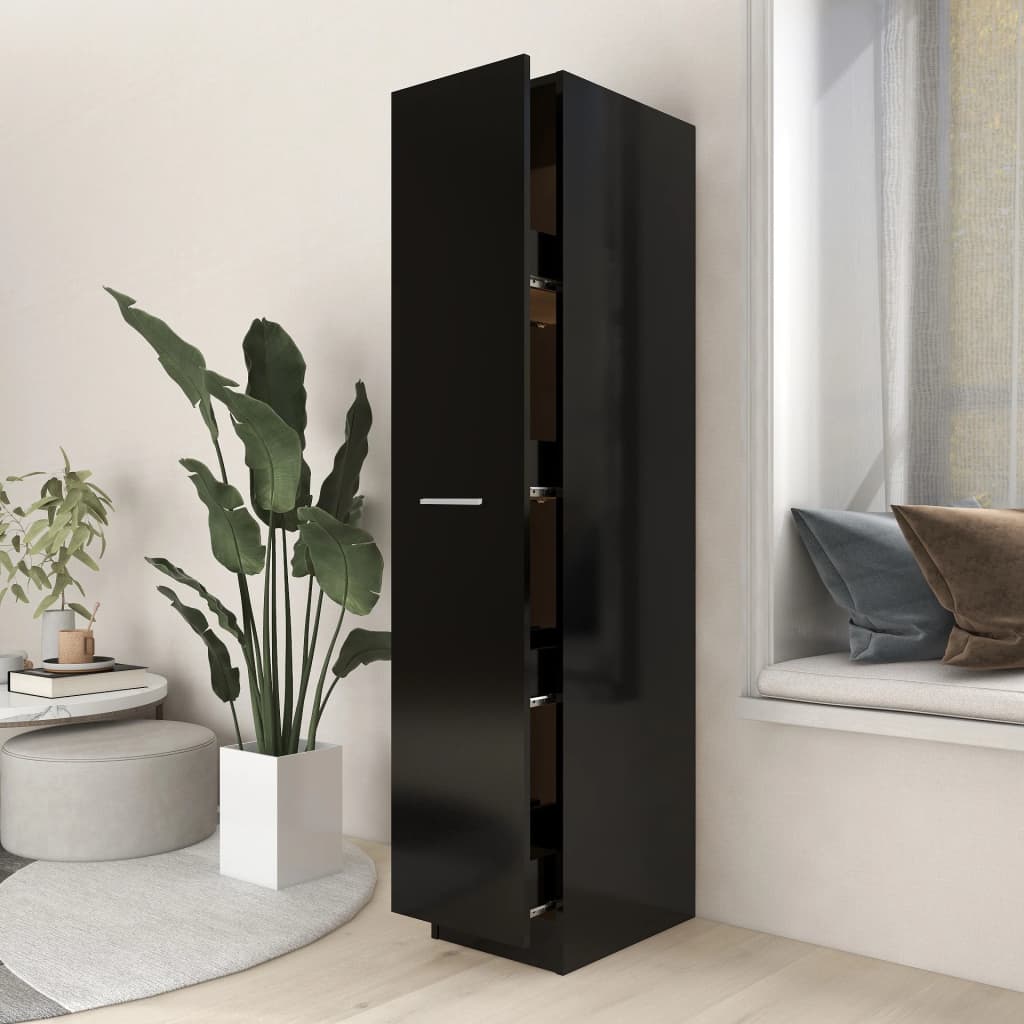 Berkfield Apothecary Cabinet Black 30x42.5x150 cm Engineered Wood