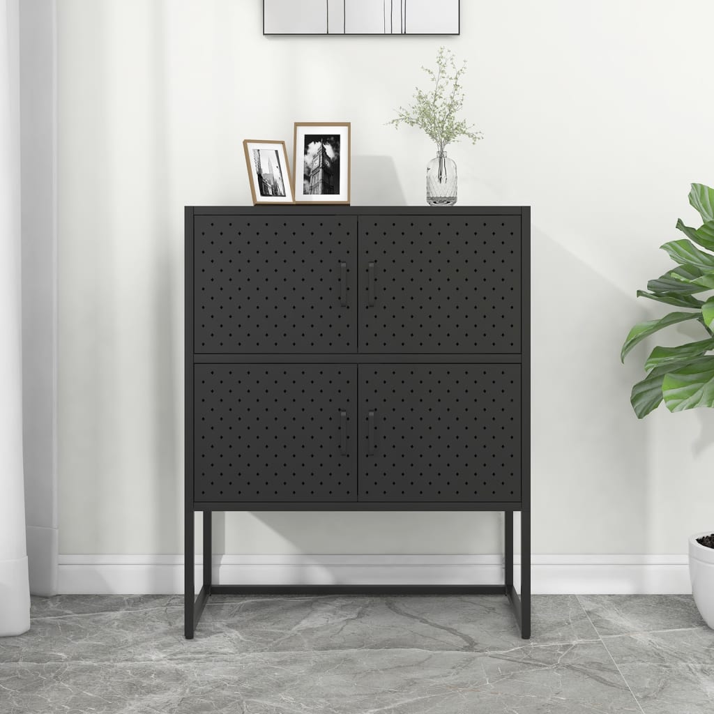 Berkfield Highboard Black 80x35x100 cm Steel