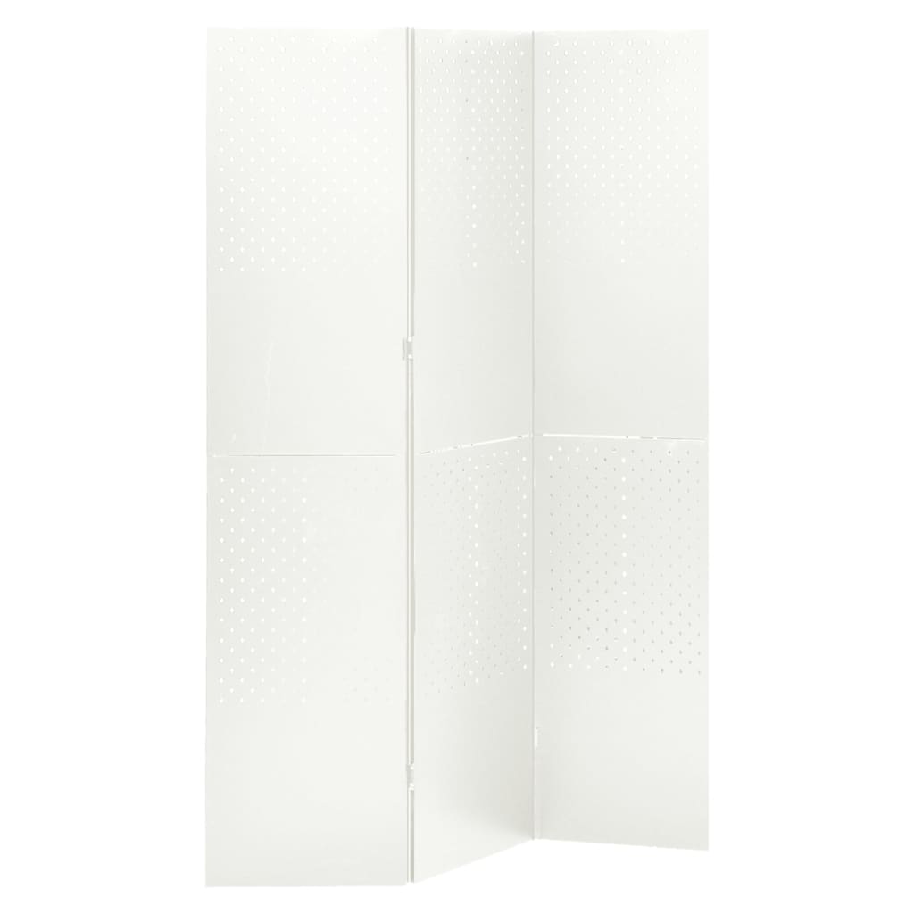 Berkfield 3-Panel Room Divider White 120x180 cm Steel