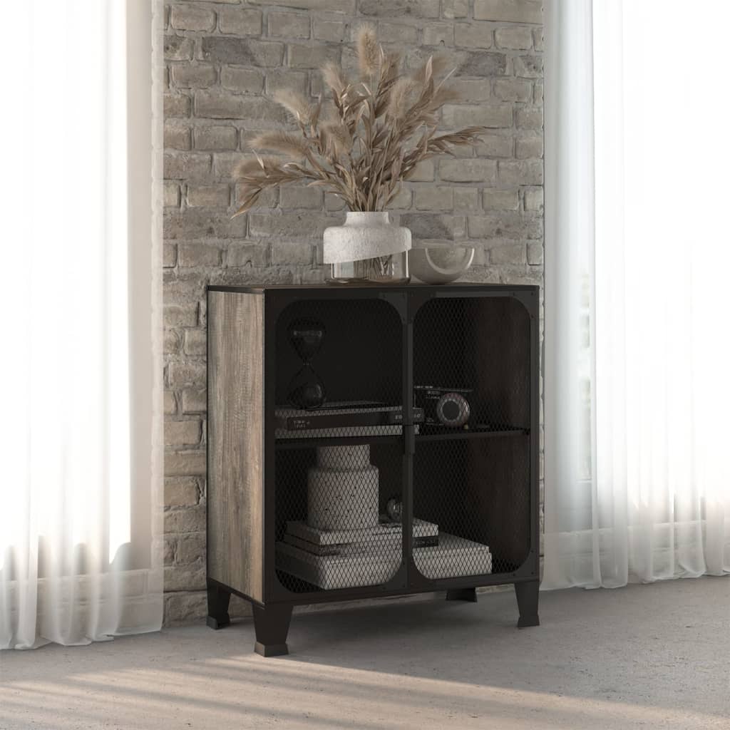 Berkfield Storage Cabinet Grey 72x36x82 cm Metal and MDF