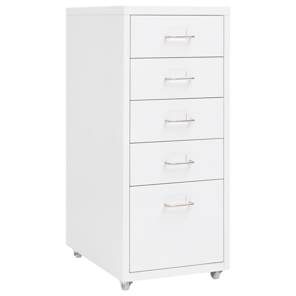 Berkfield Mobile File Cabinet White 28x41x69 cm Metal