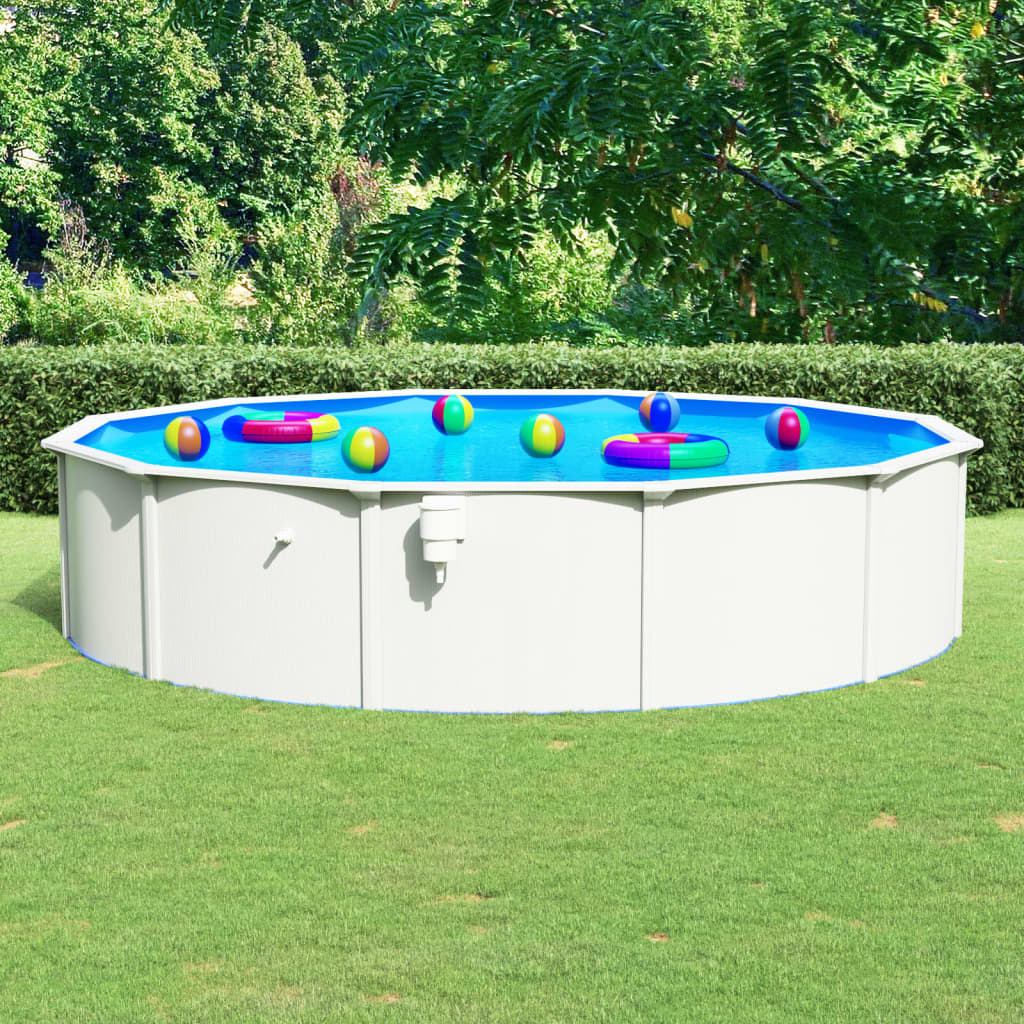 Berkfield Swimming Pool with Steel Wall Round 550x120 cm White