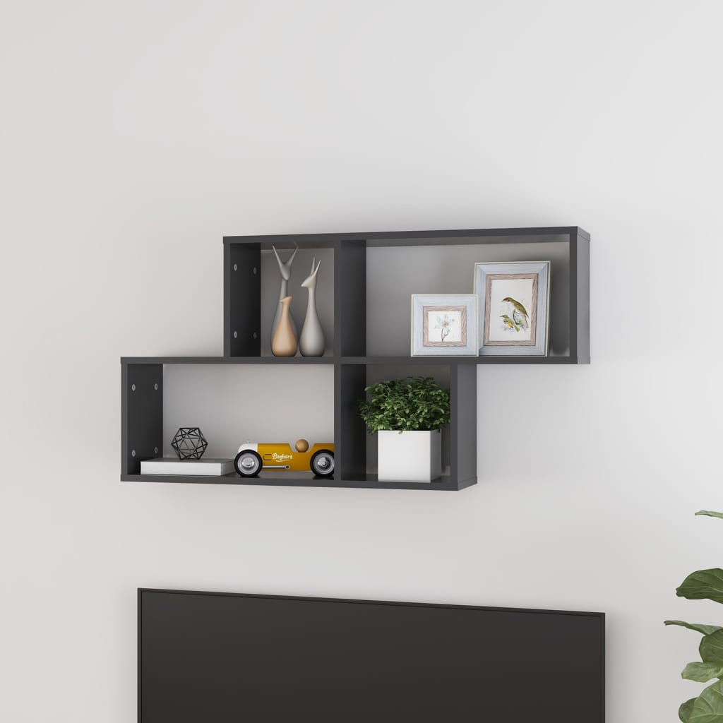 Berkfield Wall Shelf Grey 100x18x53 cm Engineered Wood