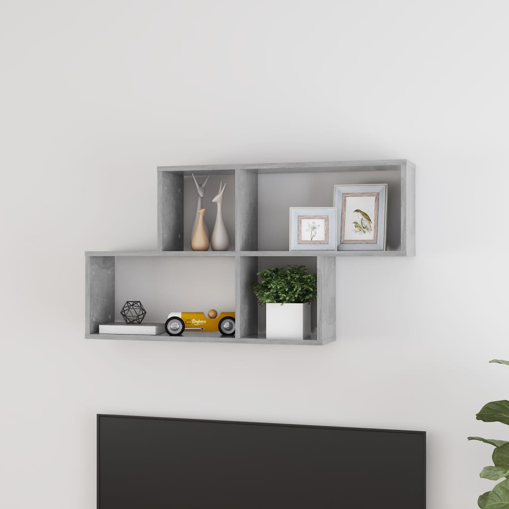 Berkfield Wall Shelf Concrete Grey 100x18x53 cm Engineered Wood