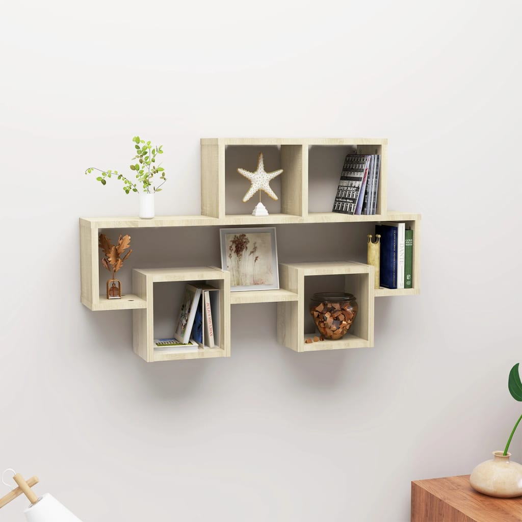 Berkfield Car-shaped Wall Shelf Sonoma Oak 82x15x51 cm Engineered Wood