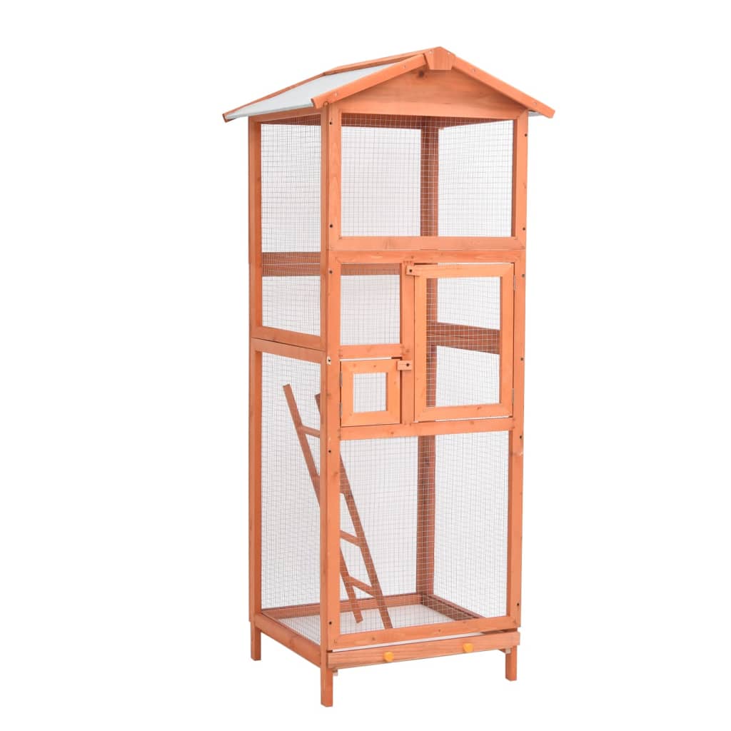 Berkfield Bird Cage 68x62x166 cm Solid Firwood