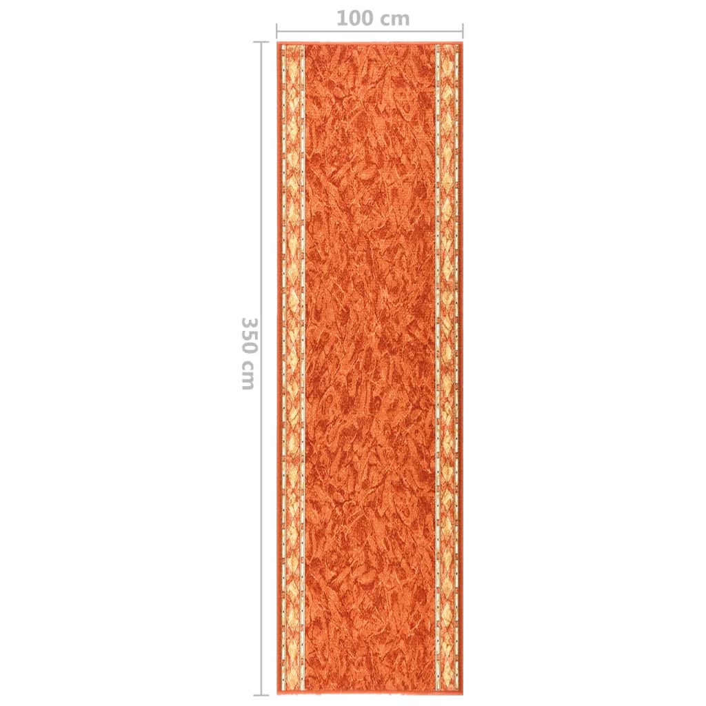 Berkfield Carpet Runner Terracotta 100x350 cm Anti Slip