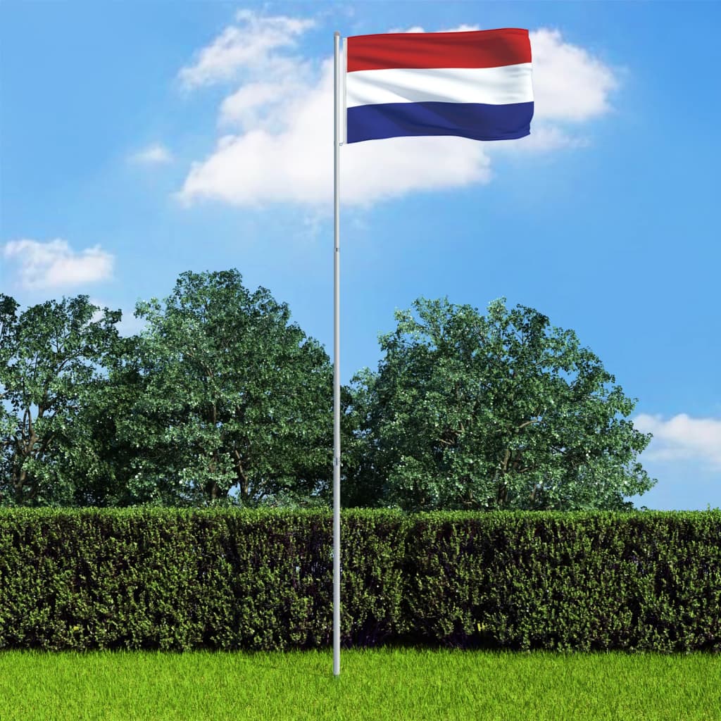 Berkfield Netherlands Flag and Pole Aluminium 4 m