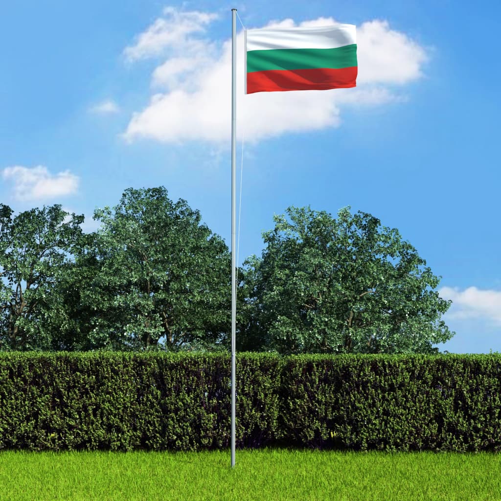 Berkfield Bulgaria Flag and Pole Aluminium 4 m