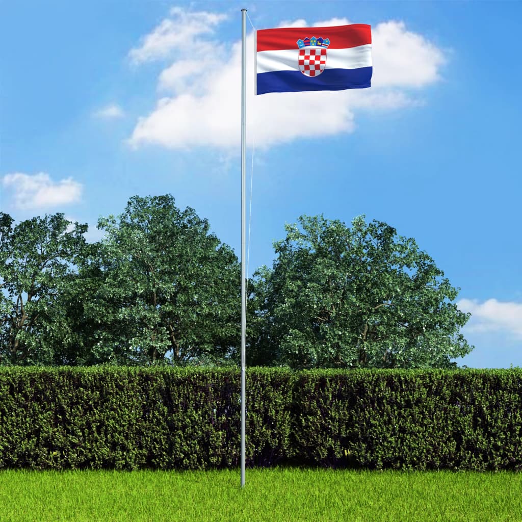 Berkfield Croatia Flag and Pole Aluminium 4 m