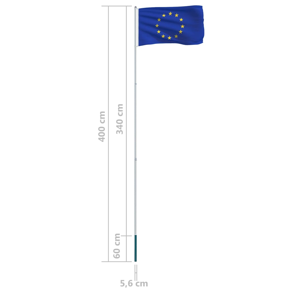 Berkfield Europe Flag and Pole Aluminium 4 m