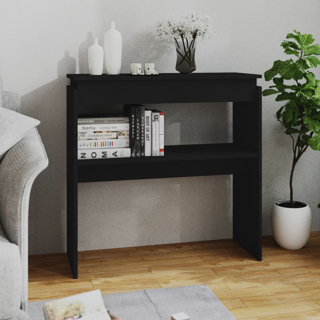 Berkfield Console Table Black 80x30x80 cm Engineered Wood